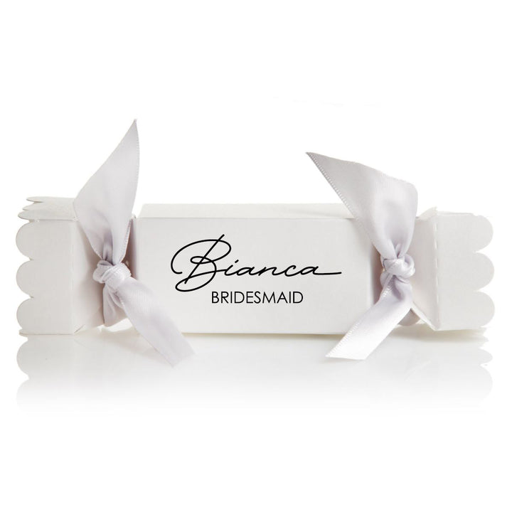 Personalised White Square Bon Bon Gift Box Bonbonniere