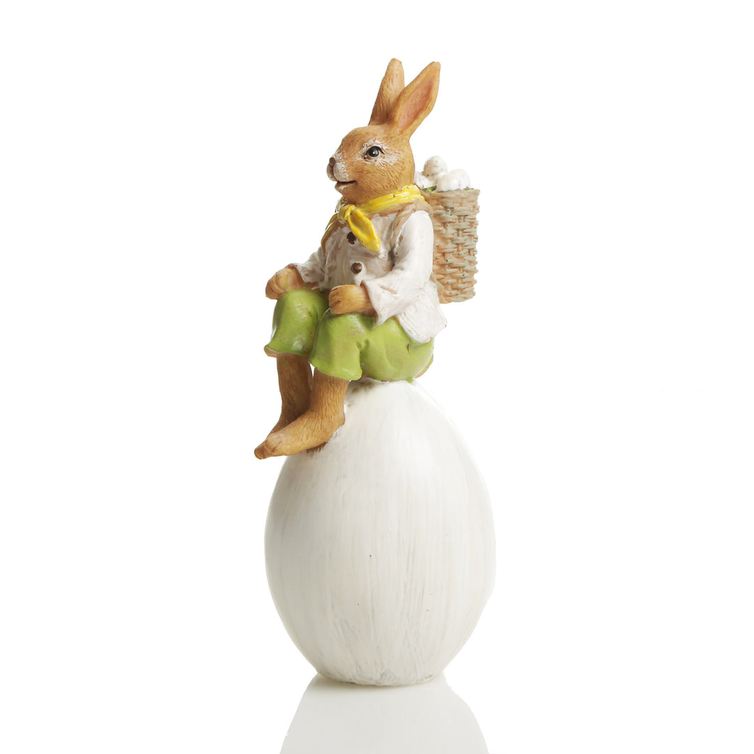 Personalised Boy Bunny on Egg Easter Ornament