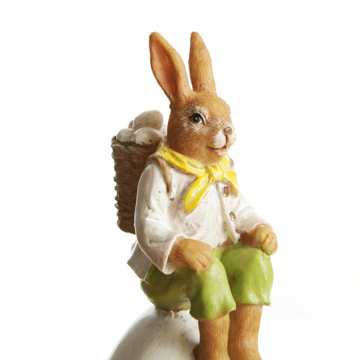 Personalised Boy Bunny on Egg Easter Ornament