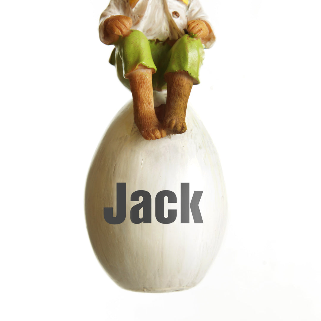 Personalised Boy Bunny on Egg Easter Ornament