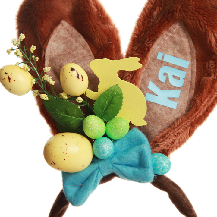 Personalised Brown Bunny Ears Easter Headband