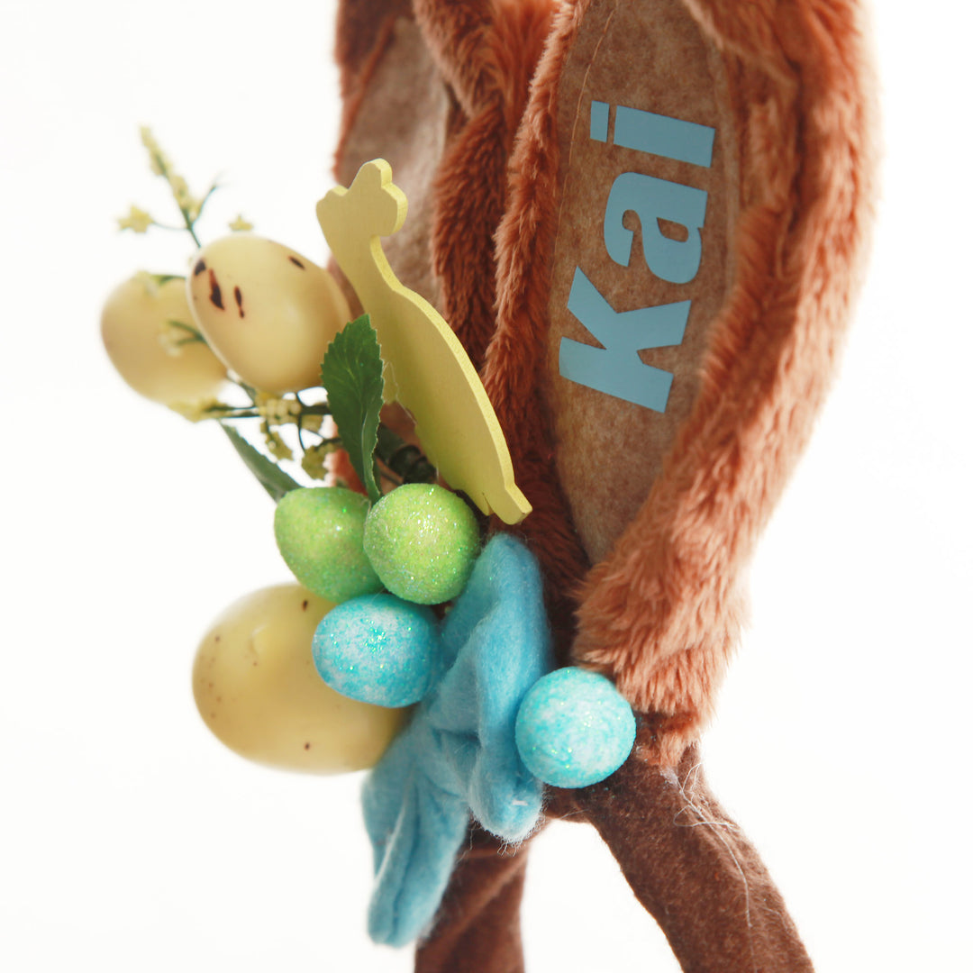 Personalised Brown Bunny Ears Easter Headband