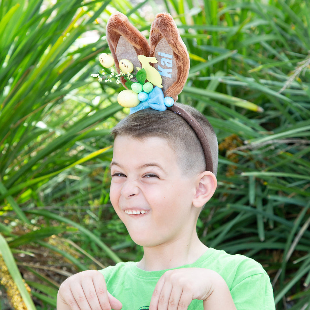 Personalised Brown Bunny Ears Easter Headband