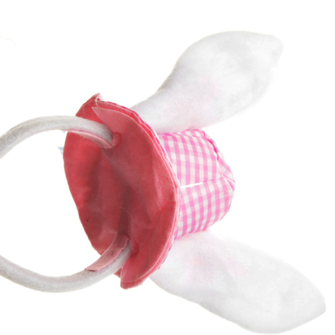 Personalised Bunny Ears Easter Pink Gingham Hat Headband