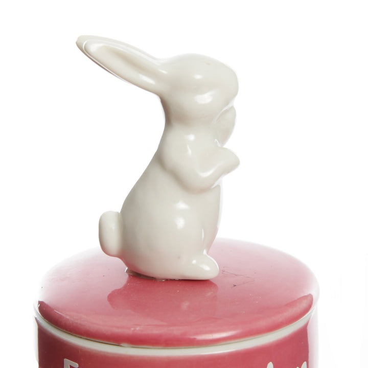 Personalised Ceramic Bunny Trinket Box Bunny Detail