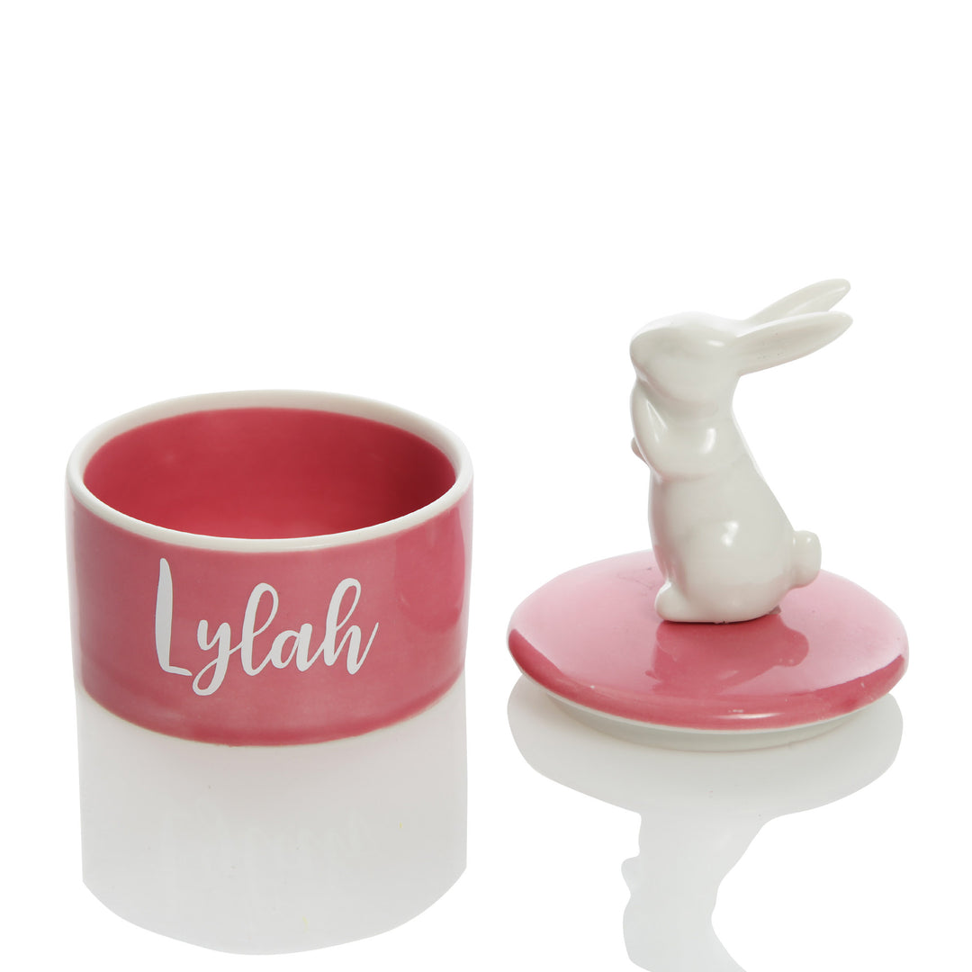Personalised Ceramic Bunny Trinket Box