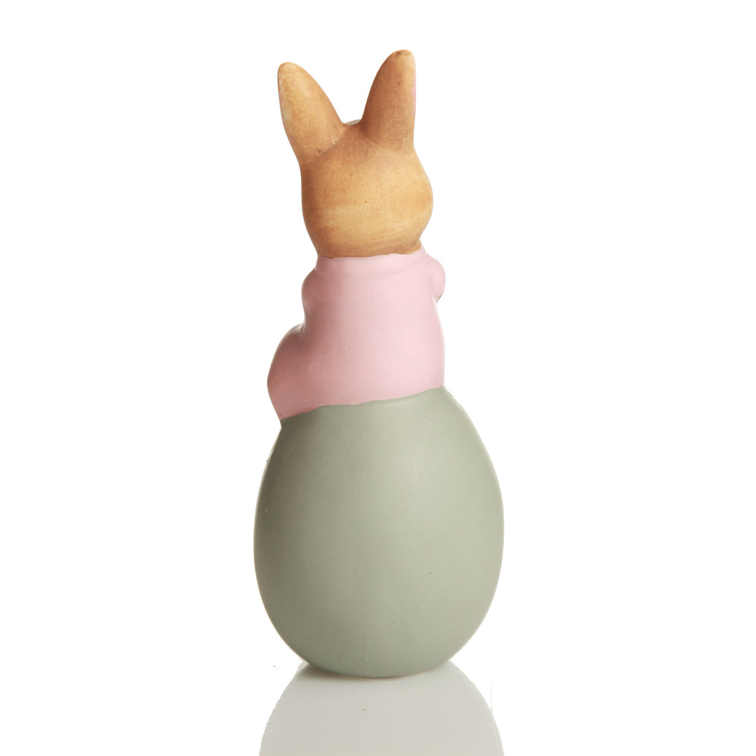 Personalised Cheeky Bunny on Grey Egg