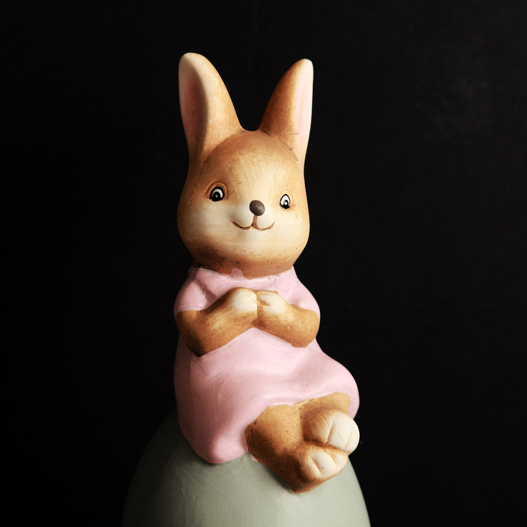 Personalised Cheeky Bunny on Grey Egg