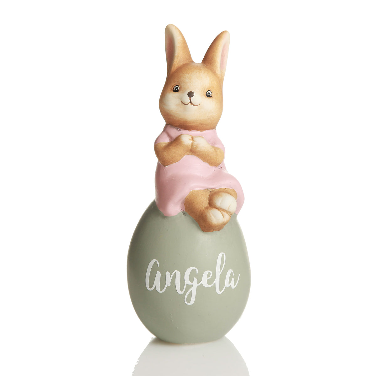 Personalised Cheeky Bunny on Grey Egg