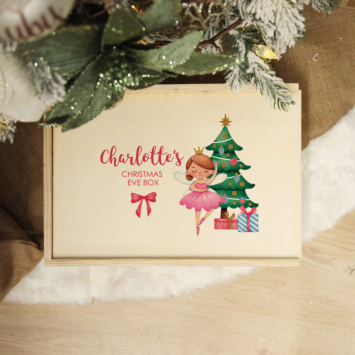 Personalised Printed Wooden Christmas Eve Box - Ballerina