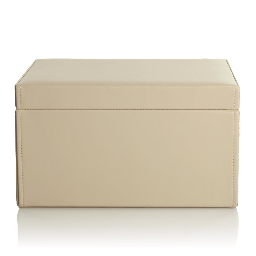 Personalised Classic Ivory Leather Jewellery Box