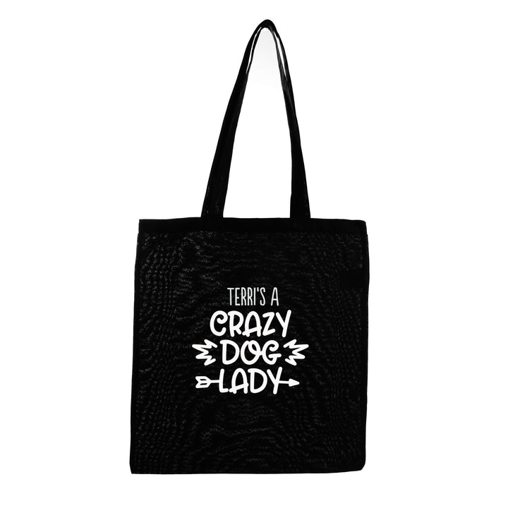 Personalised Crazy Dog Lady Calico Tote Bag