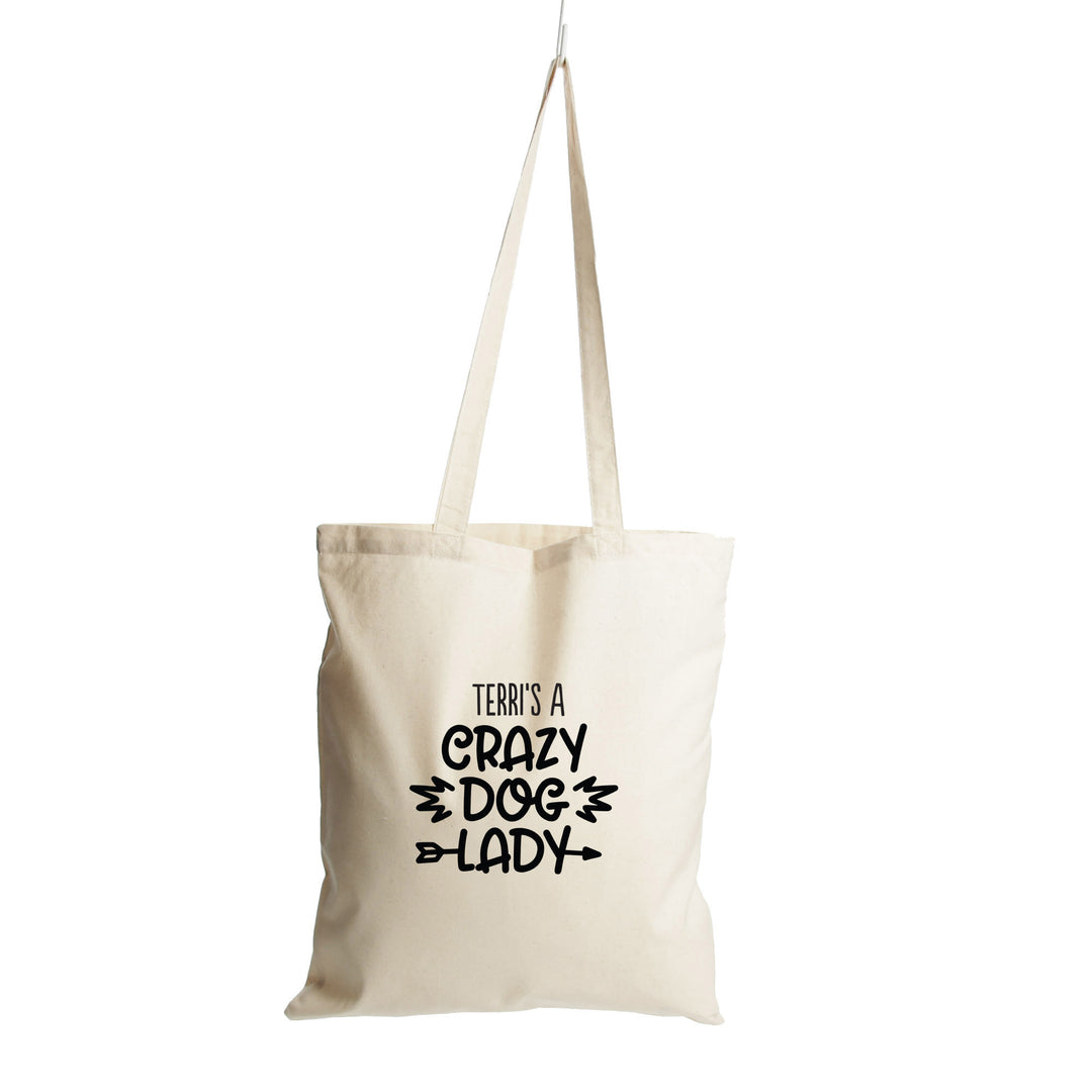 Personalised Crazy Dog Lady Calico Tote Bag