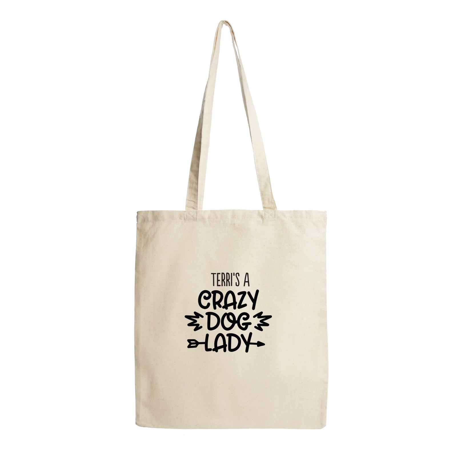 Personalised Crazy Dog Lady Calico Tote Bag