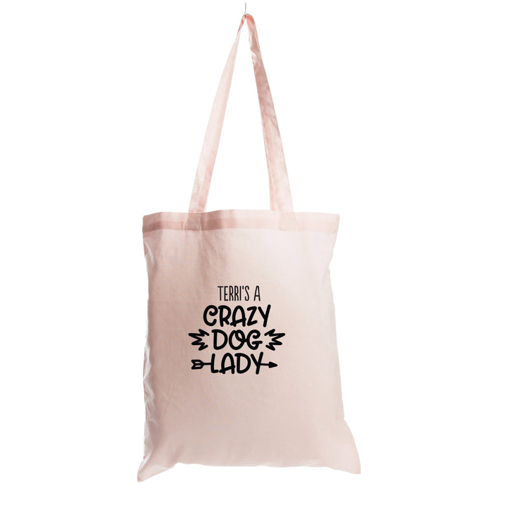 Personalised Crazy Dog Lady Calico Tote Bag
