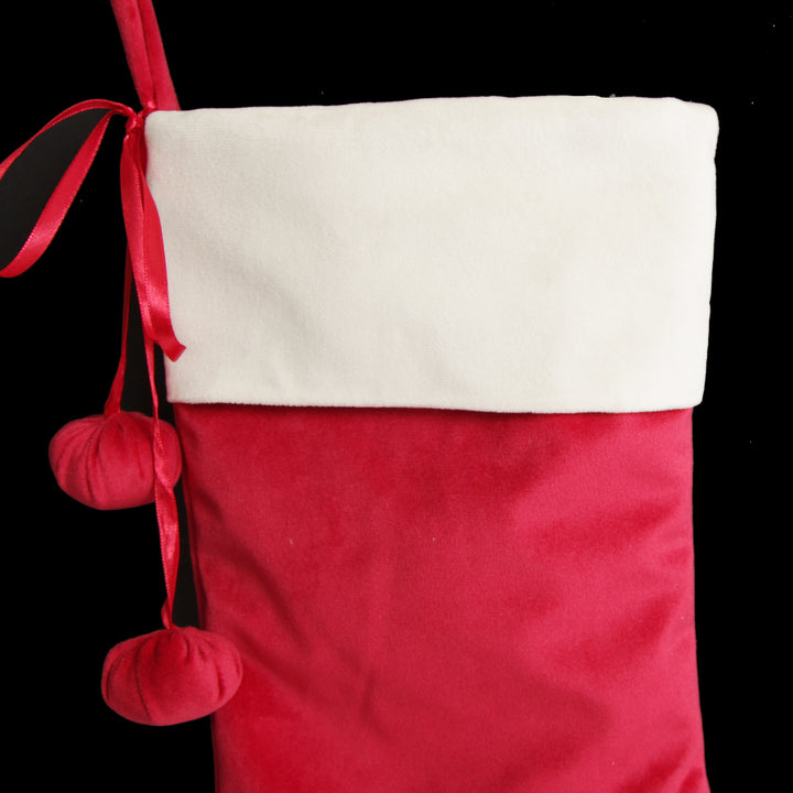 Personalised Dark Red Velvet Christmas Stocking