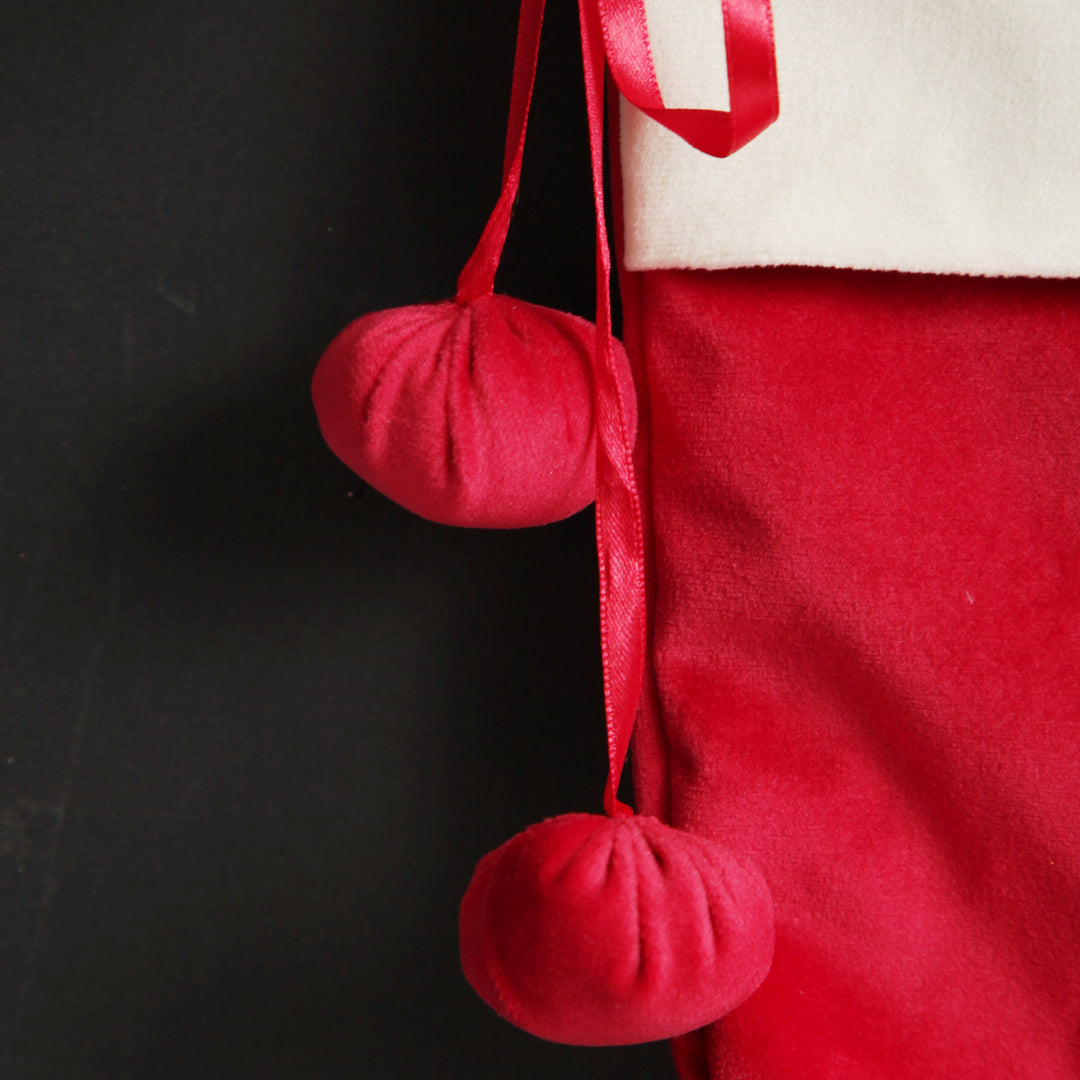 Personalised Dark Red Velvet Christmas Stocking