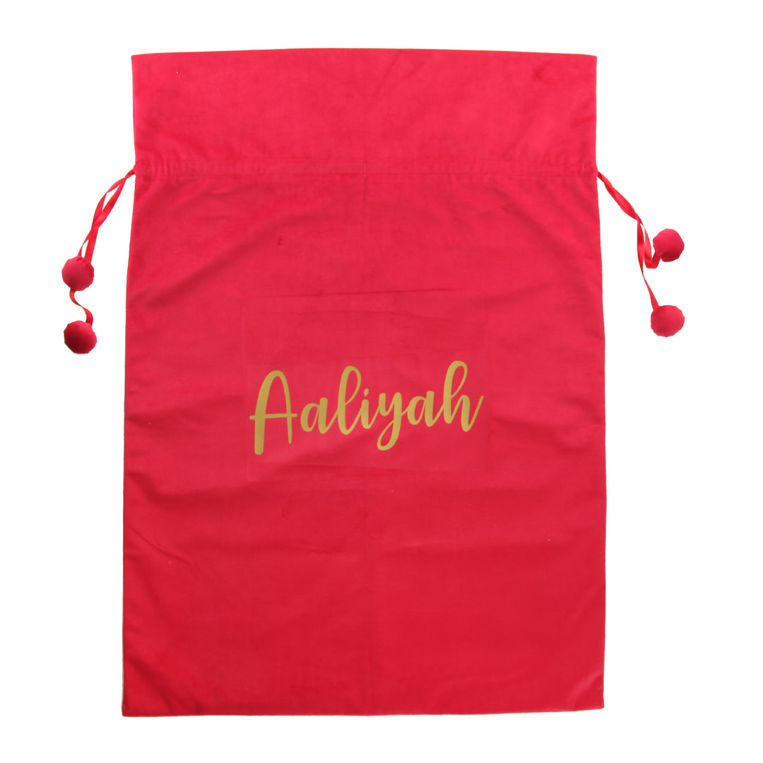 Personalised Dark Red Velvet Santa Sack