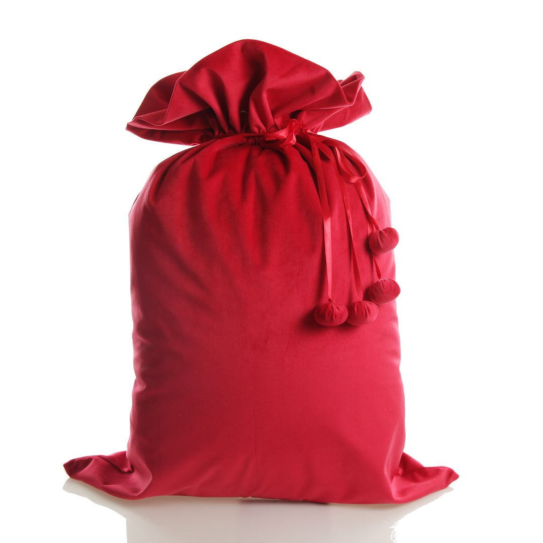 Personalised Dark Red Velvet Santa Sack