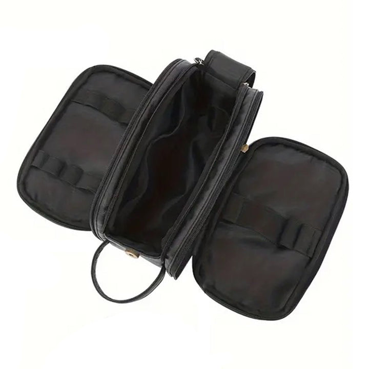 Personalised Deluxe Double Zip Toiletry Bag - Black