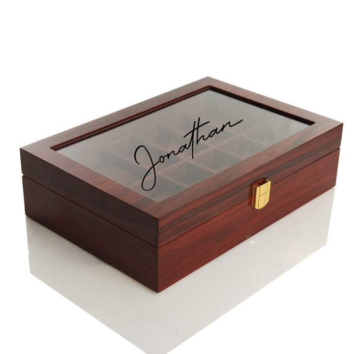 Personalised Deluxe Jarah Mens Watch Box - 12 Compartment 