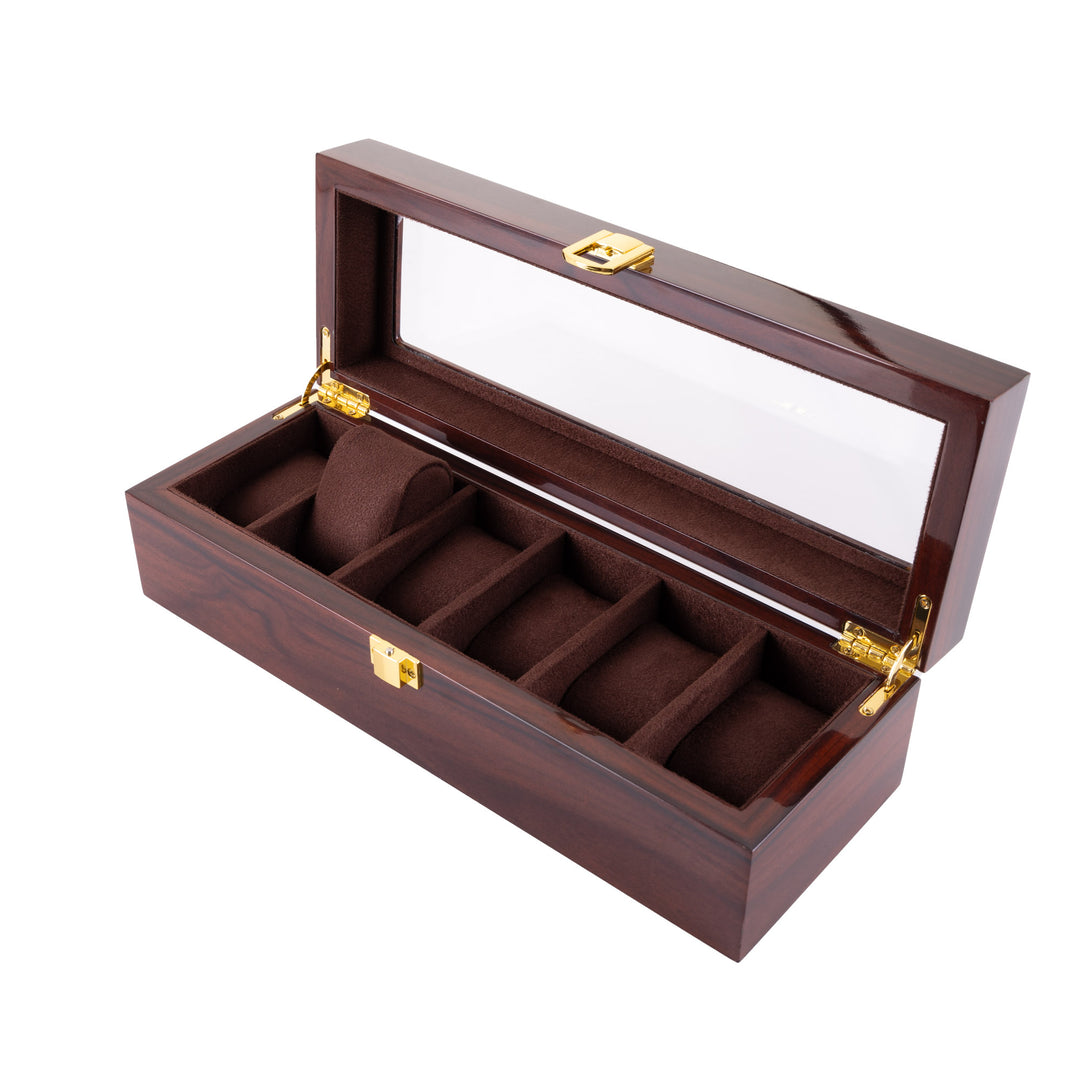 Personalised Deluxe Jarrah Watch Box - 6 Compartment 