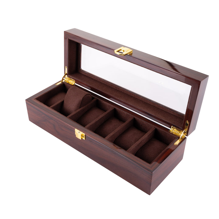 Personalised Deluxe Jarrah Watch Box - 6 Compartment 
