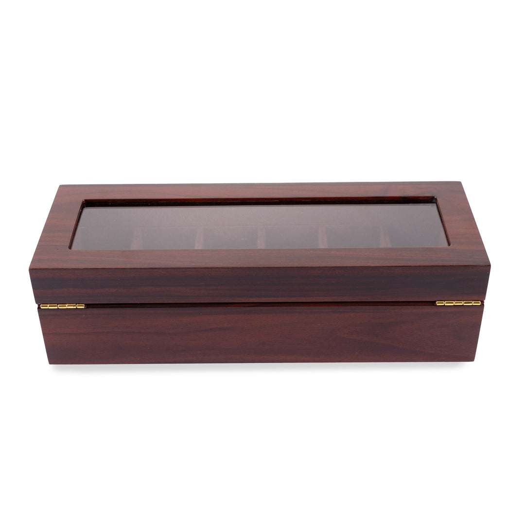 Personalised Deluxe Jarrah Watch Box - 6 Compartment 