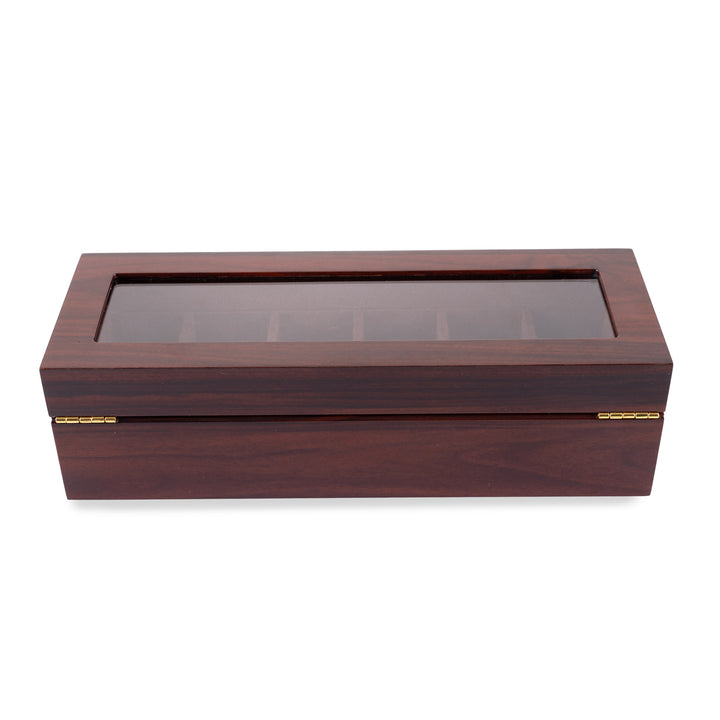 Personalised Deluxe Jarrah Watch Box - 6 Compartment 