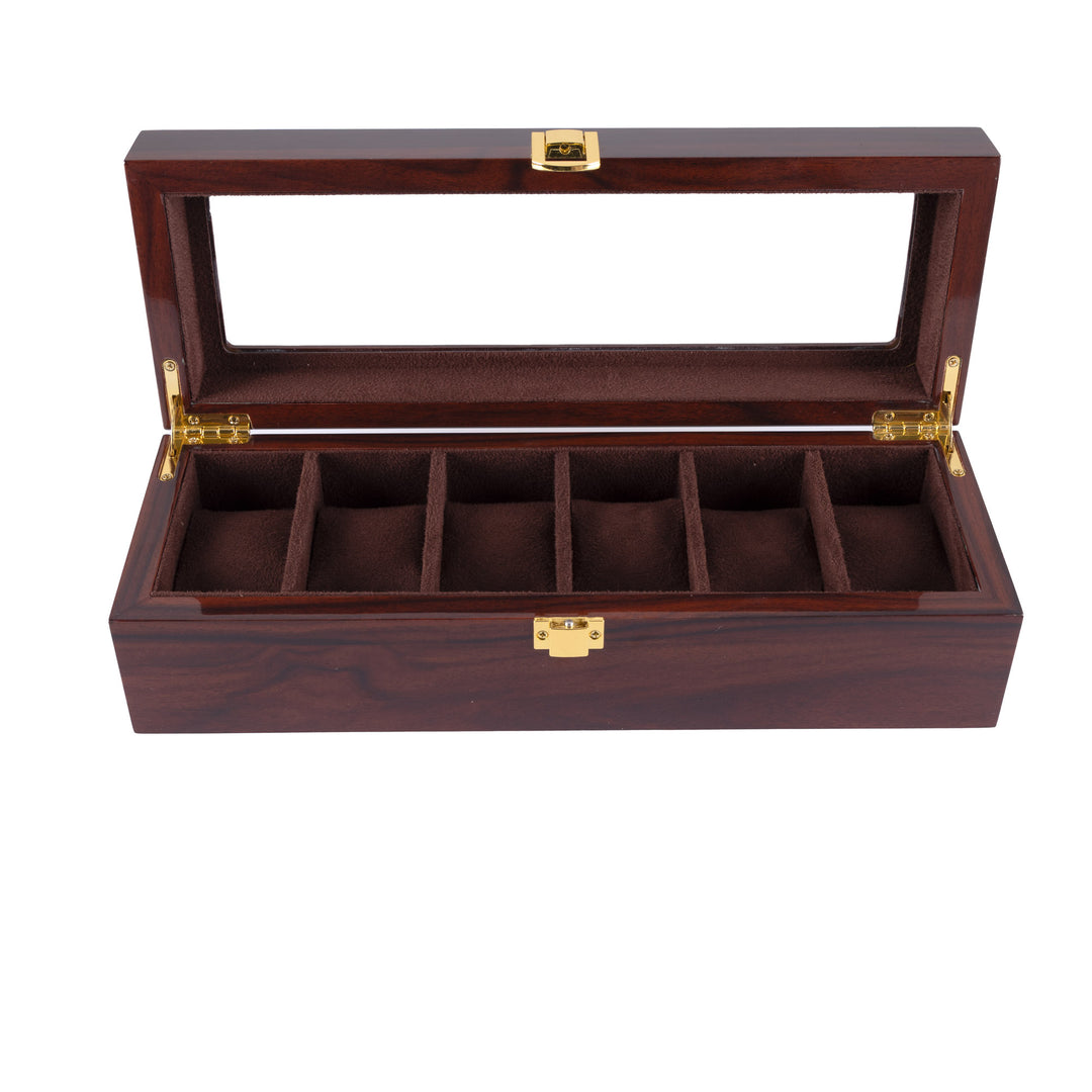 Personalised Deluxe Jarrah Watch Box - 6 Compartment 