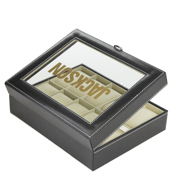Personalised Deluxe Mens Watch Box - 10 Compartment