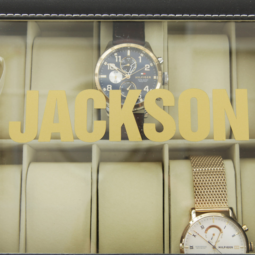 Personalised Deluxe Mens Watch Box - 10 Compartment