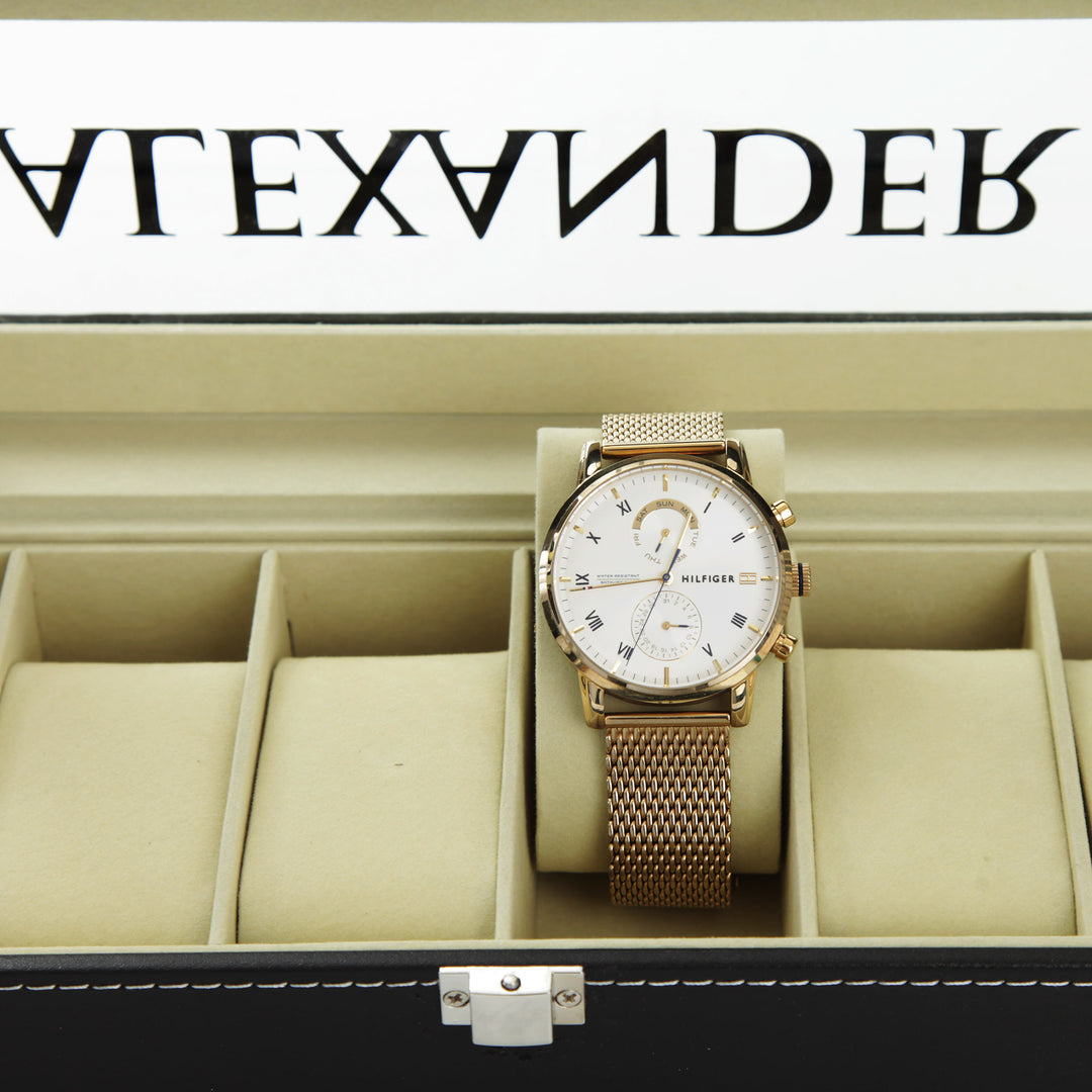 Personalised Deluxe Mens Watch Box - 6 Compartment