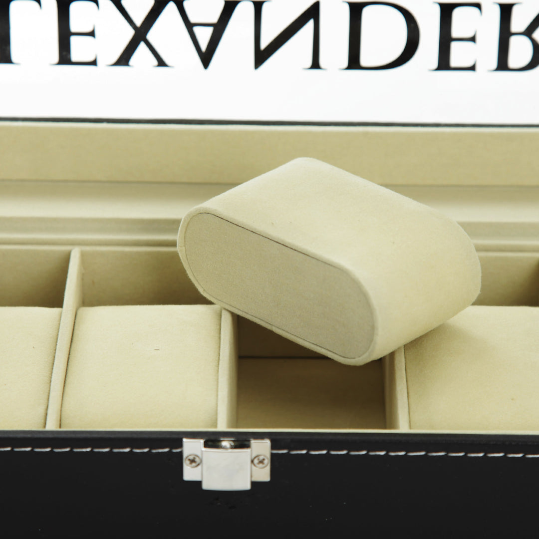 Personalised Deluxe Mens Watch Box - 6 Compartment