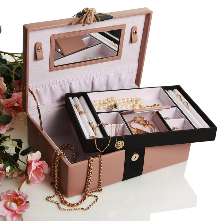 Personalised Deluxe Nude Leather Jewellery Box
