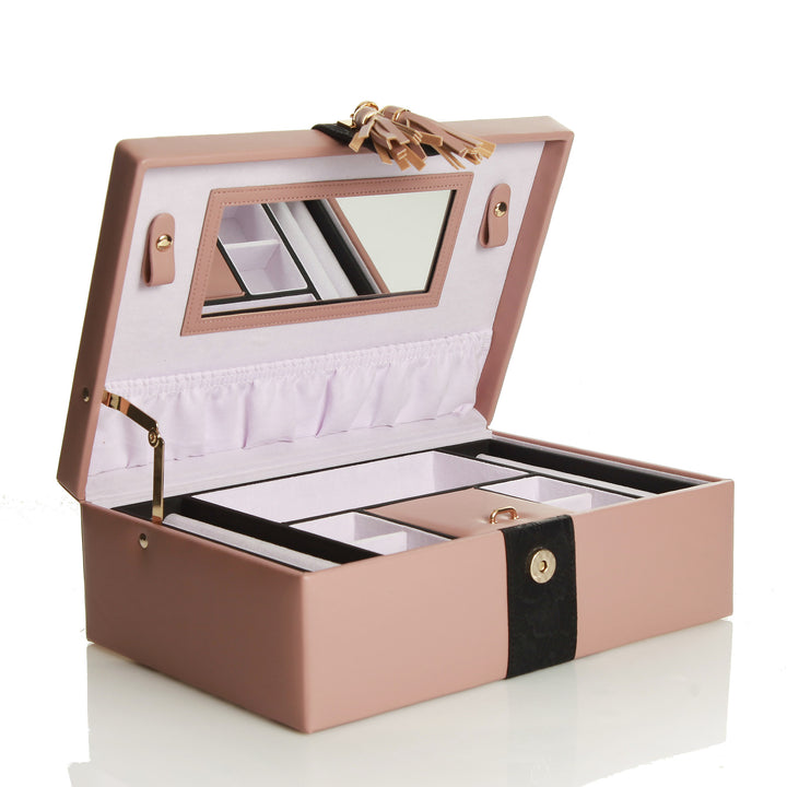 Personalised Deluxe Nude Leather Jewellery Box