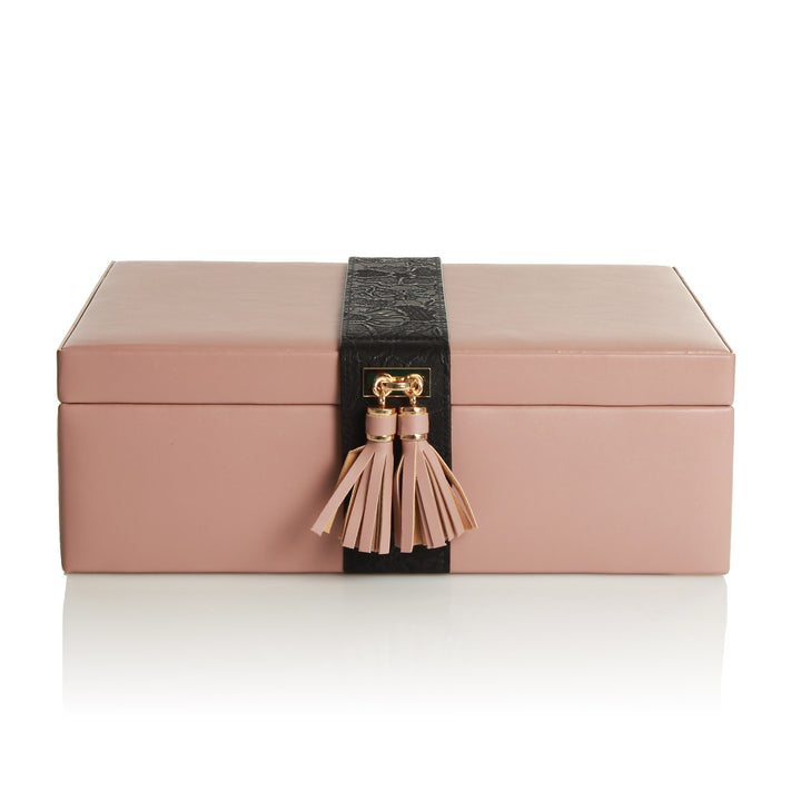 Personalised Deluxe Nude Leather Jewellery Box