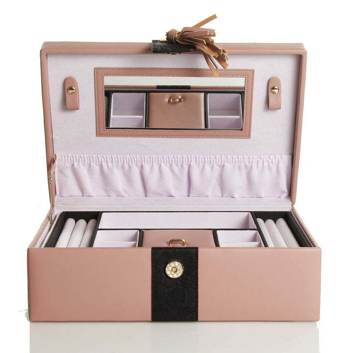 Personalised Deluxe Nude Leather Jewellery Box