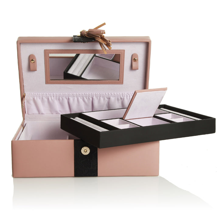 Personalised Deluxe Nude Leather Jewellery Box