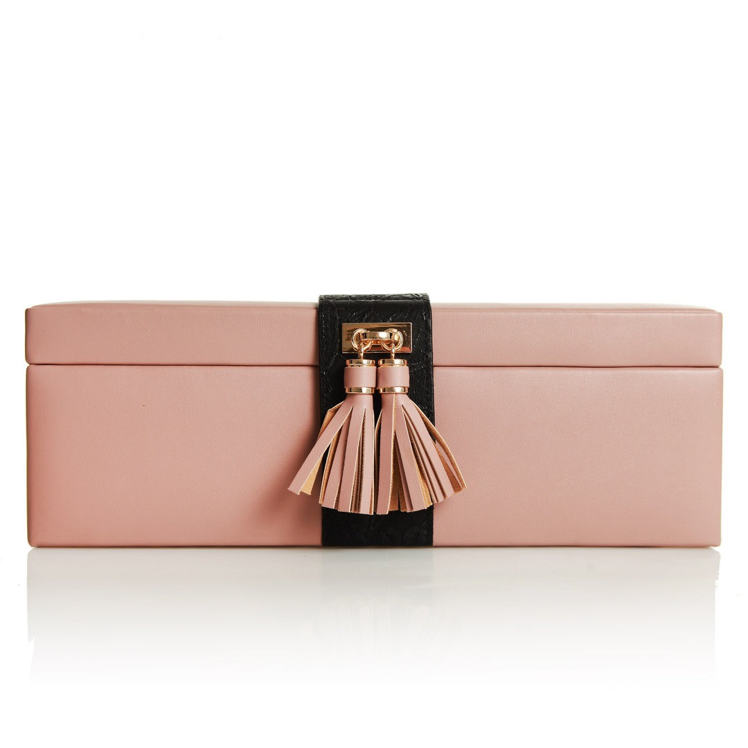 Personalised Deluxe Nude Leather Jewellery Box