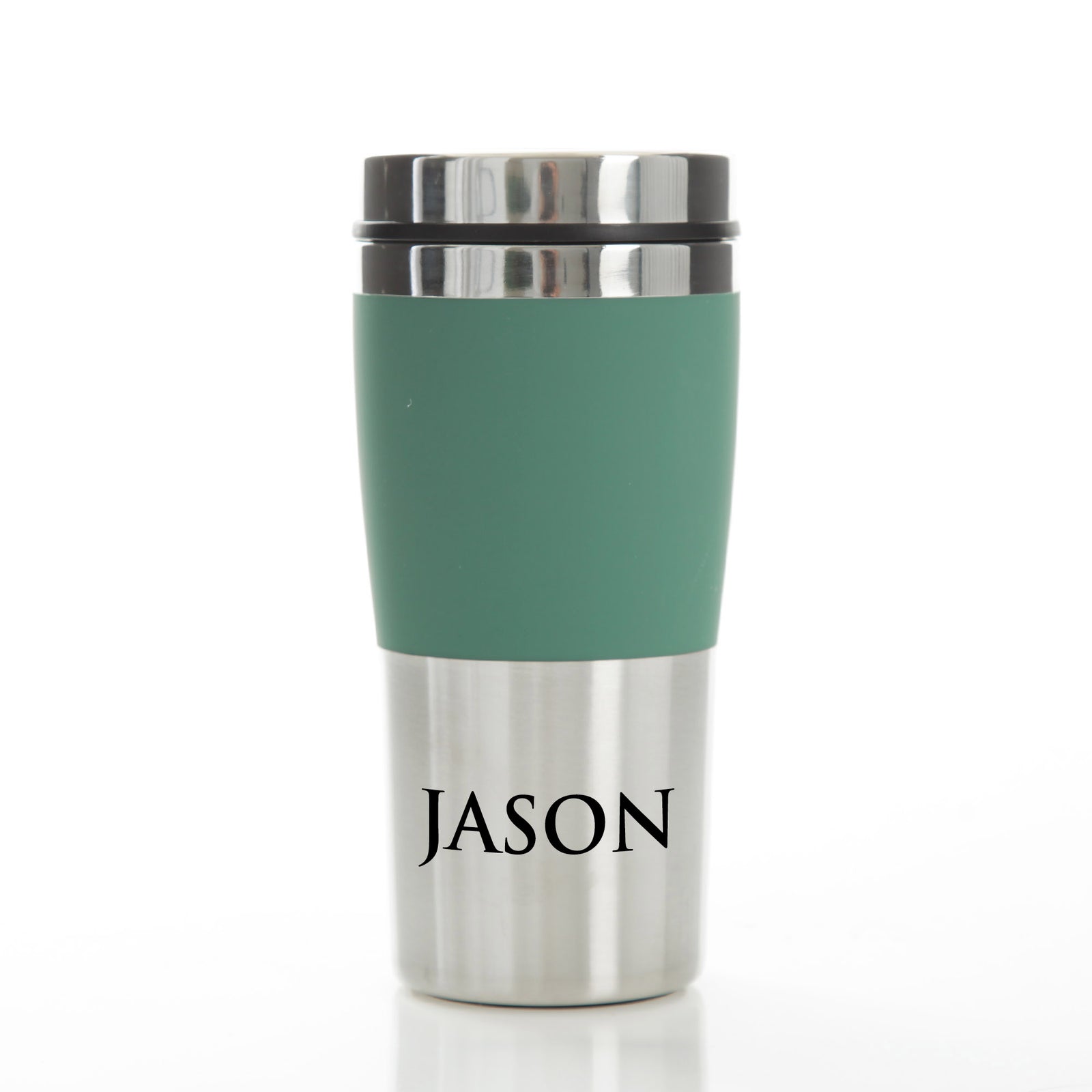 Personalised Double Wall Travel Mug - Green