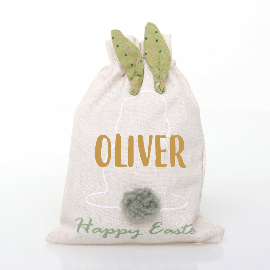 Personalised Draw String Easter Bag and Joey Rabbit Gift Pack