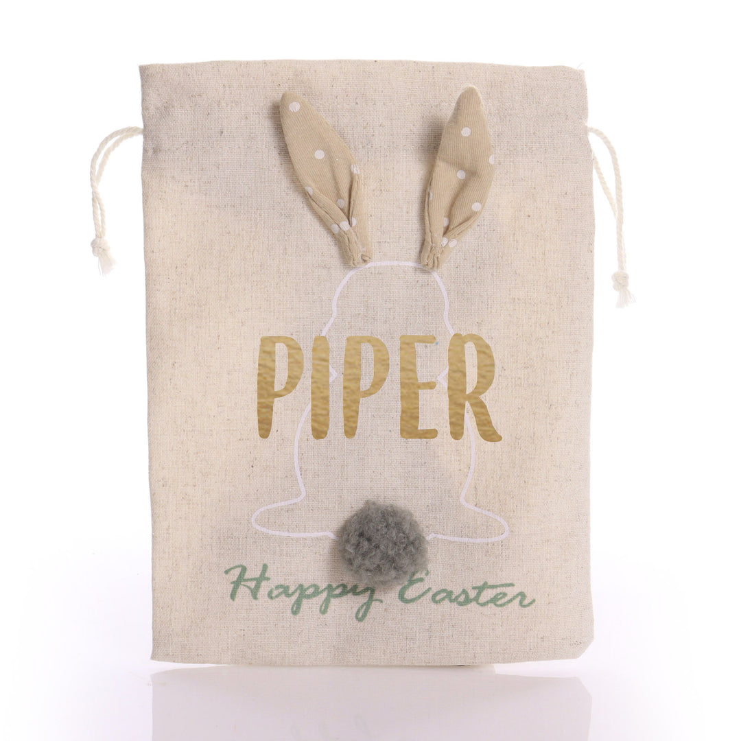 Personalised Draw String Easter Bag and Jess Rabbit Gift Pack