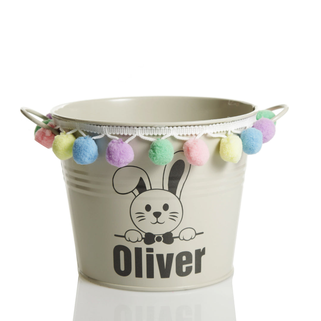 Personalised Easter Hamper Bucket - Bow Tie Bunny