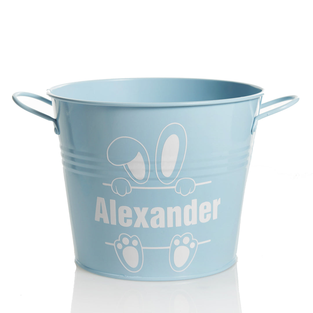 Personalised Easter Hamper Bucket - Hiding Bunny