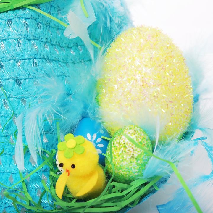 Handmade Easter Hat with Ears and Feathers