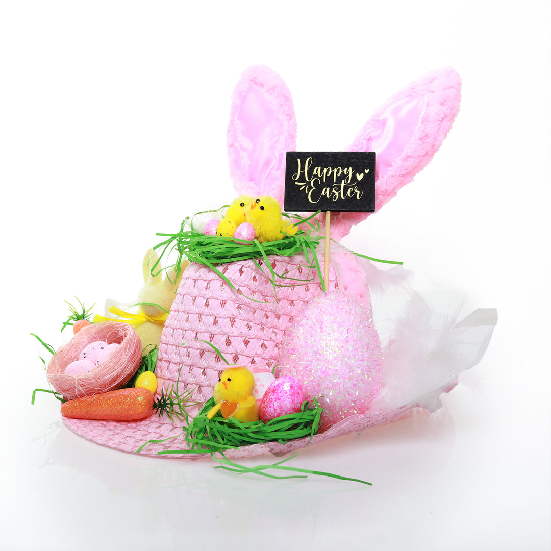 Personalised Easter Hat with Ears and Feathers
