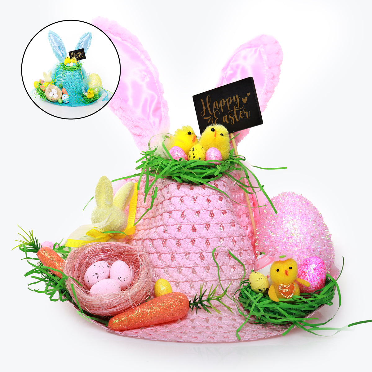 Personalised Easter Hat with Ears and Feathers
