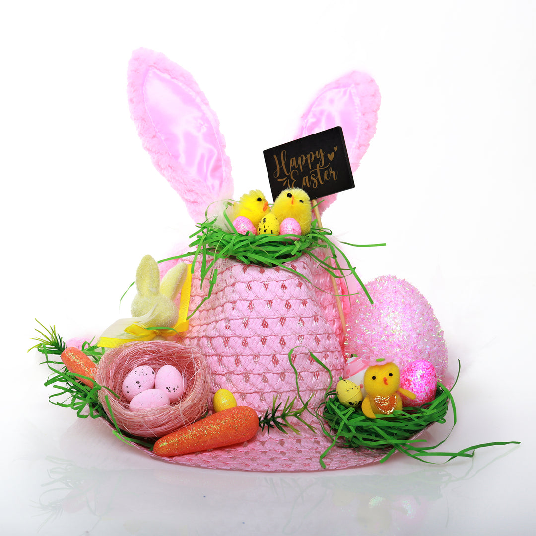 Personalised Easter Hat with Ears and Feathers
