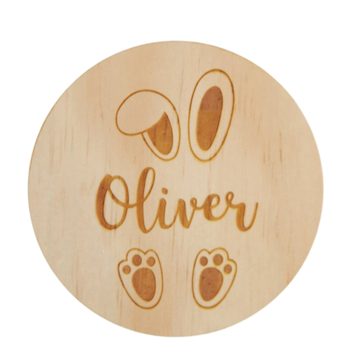 Personalised Easter Treat Jar with Wooden Lid - Bunny Plaque
